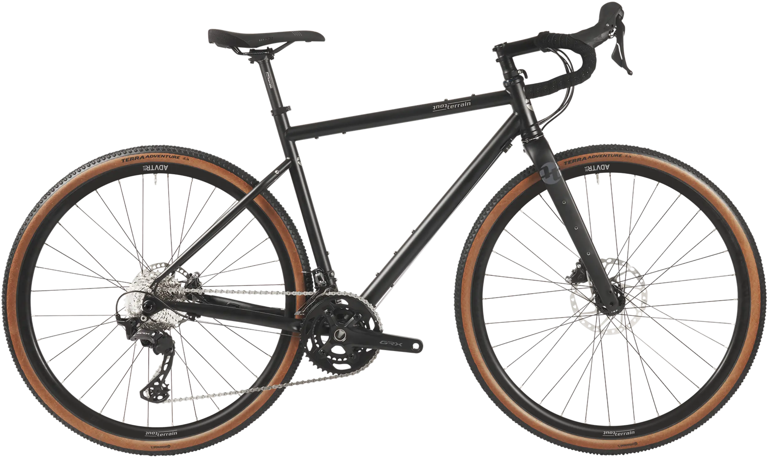 Ceres-GT_Select-vorort Gravel Fahrrad in Schwarz mit braunen Reifen